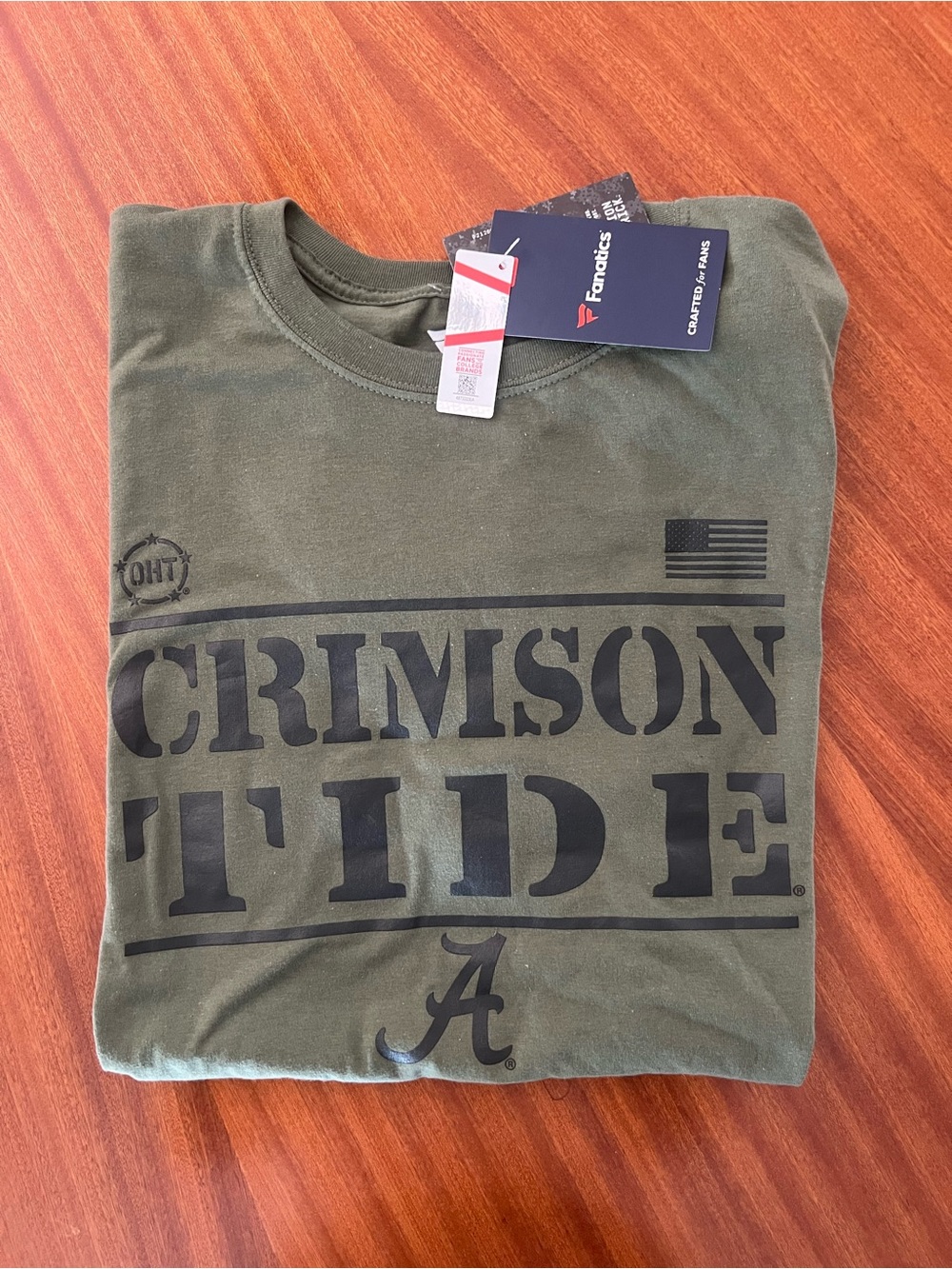 Fanatics Olive Green Crimson Tide Graphic Tee